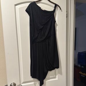 Helmut Lang Black Asymmetrical Dress